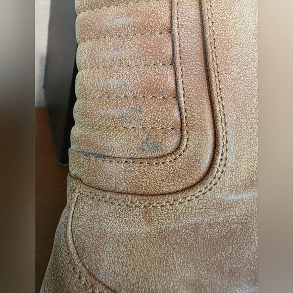 Guess GG Meara Lace-Up Distressed Combat Boots 10M Dark Natural LL - Picture 7 of 12